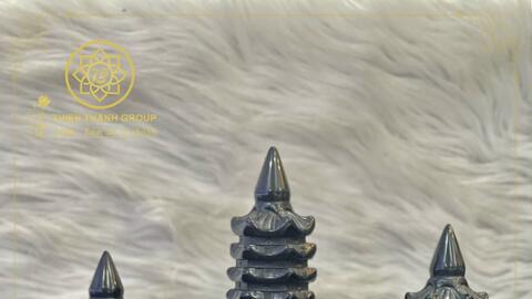 THÁP VĂN XƯƠNG ĐÁ THẠCH ANH ĐEN ĐỂ BÀN - THIỆN THÀNH GROUP